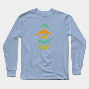 Retro Boomerangs Colorful Mid Century Modern Long Sleeve T-Shirt